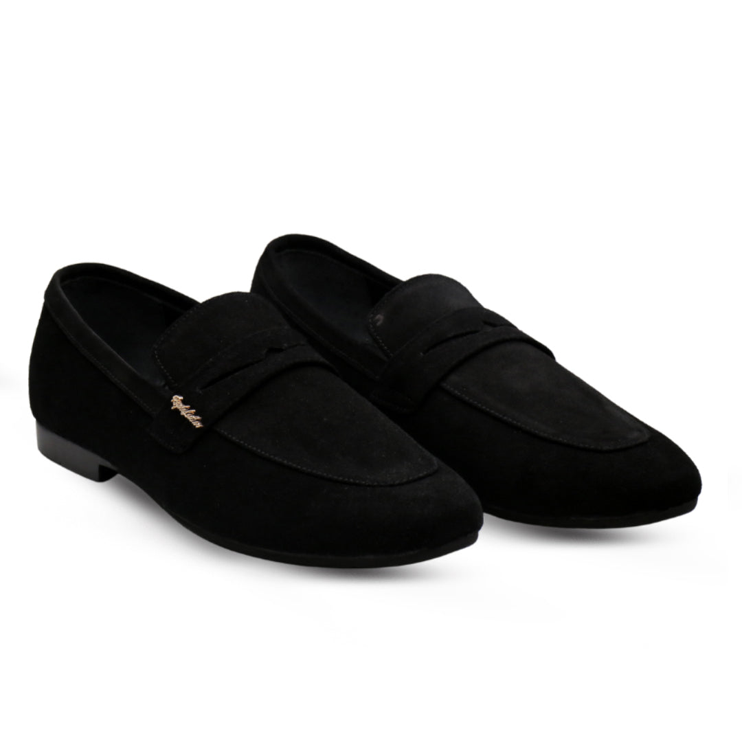 Black Suede Loafers︱Royele Leather
