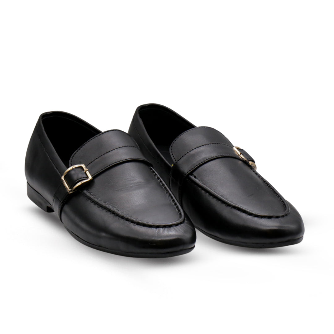 Black Buckled Loafers